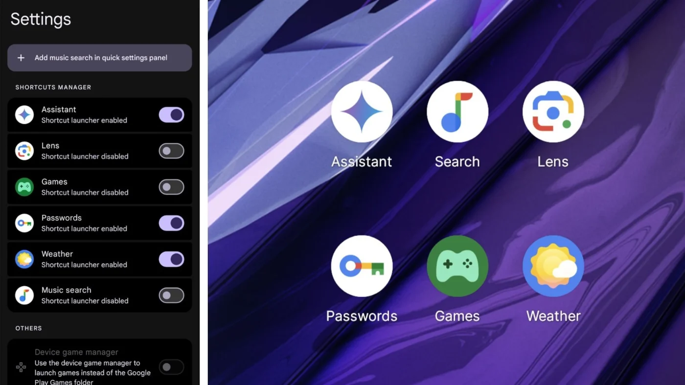 Screenshots von Google Shortcuts Launcher