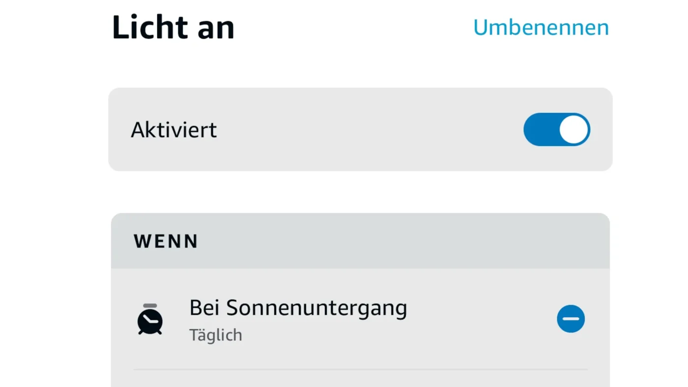 Smart-Home-Routine zur Lichtsteuerung