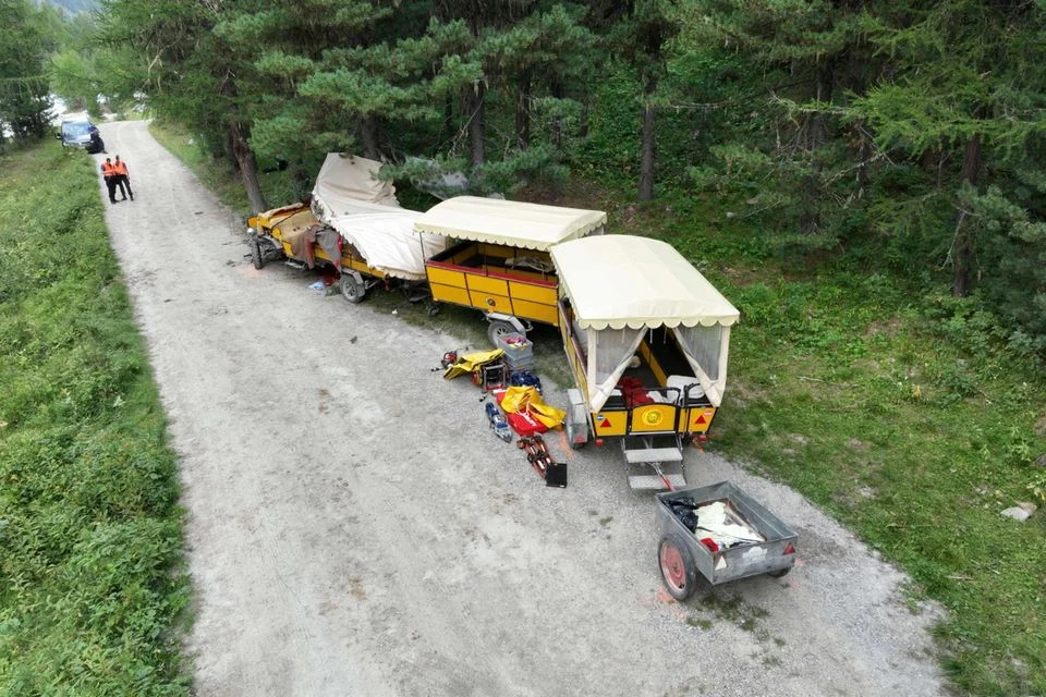 Unfallort im Kanton Graubünden: Bremsleistung nicht ausreichend