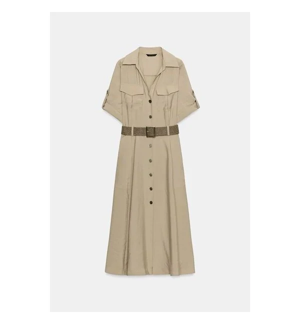 Zara Midikleid mit Gürtel