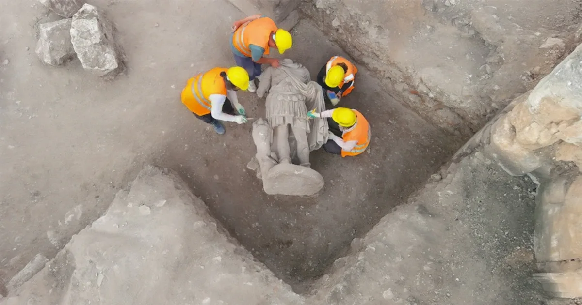 2,14 Meter hohe Marmorfigur: Archäologen setzen antike Hadrian-Statue in Kibyra zusammen