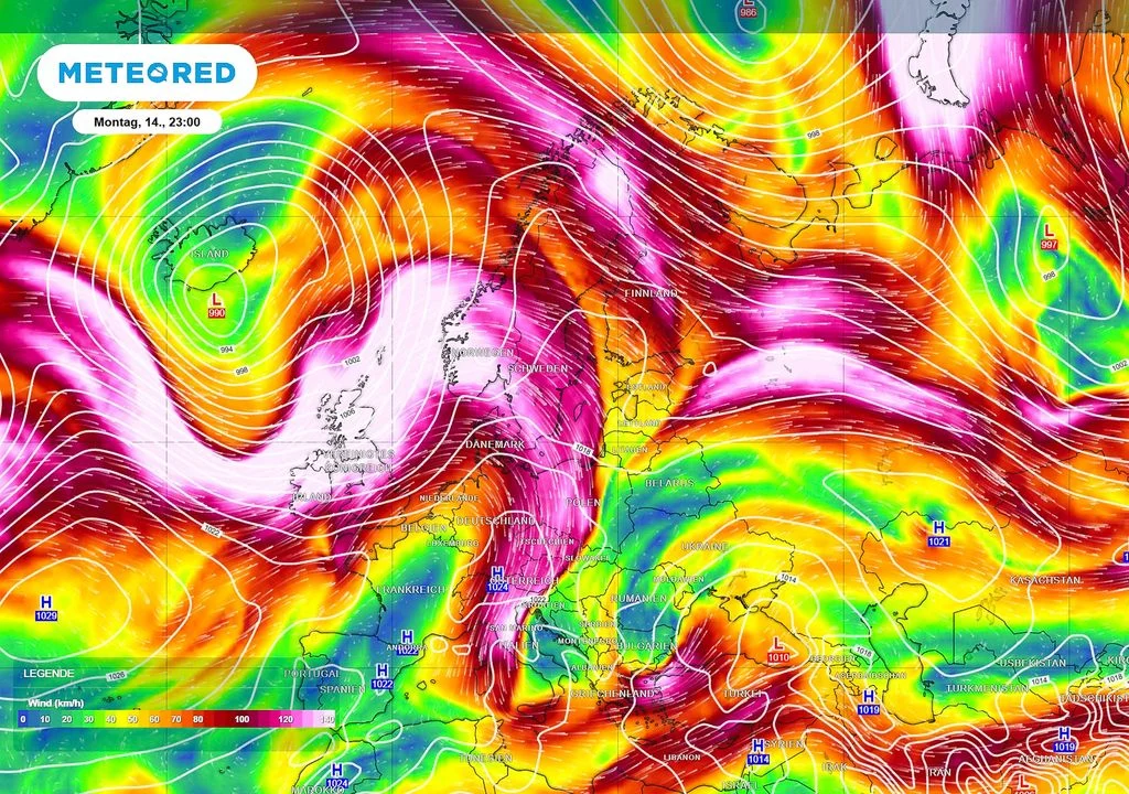 Ab nächster Woche Montag formt der Jet-Stream einen Ausschlag Richtung Norden über Deutschland. Oft geht dies mit Hochdruckgebieten südlich des Ausschlages einher. Ein Indikator für gutes Wetter in Deutschland und Hamburg.