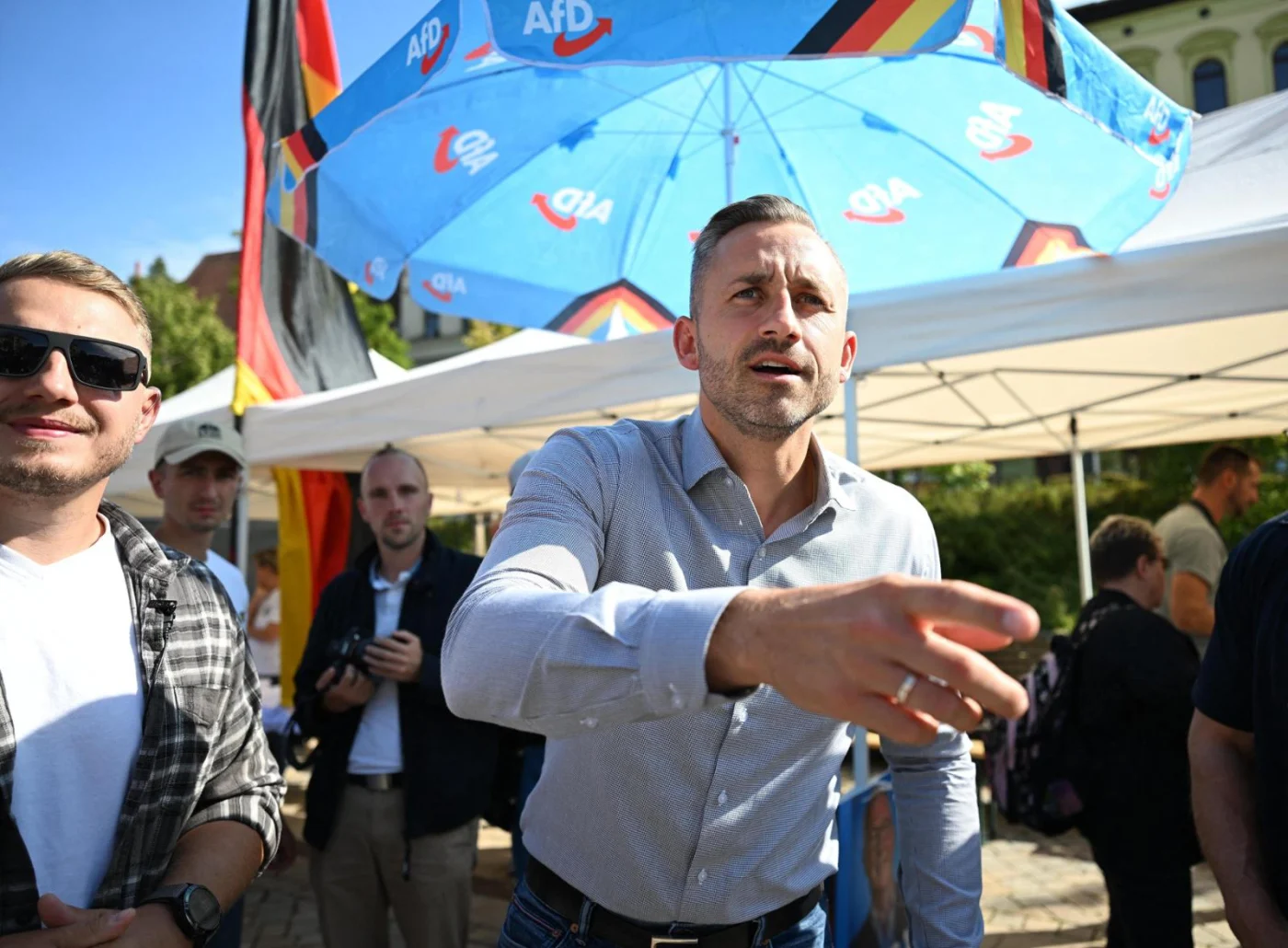 AfD-Spitzenkandidat Ulrich Siegmund im Wahlkampf.
