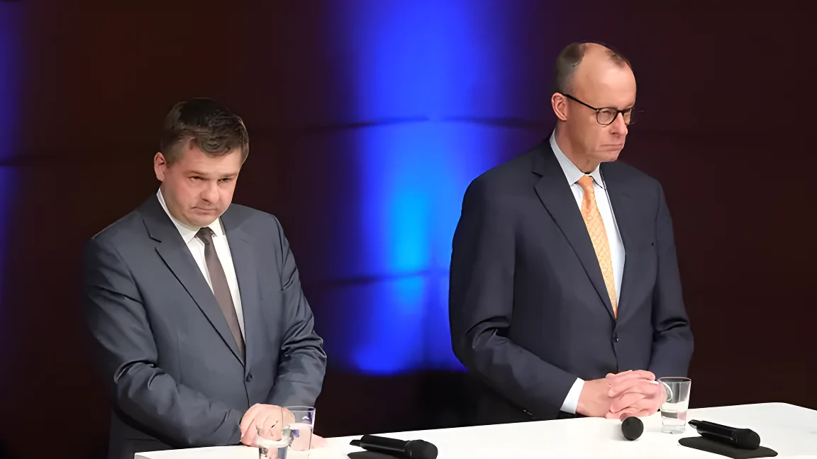 CDU-Ministerpräsident Sven Schulze mit Bundeskanzler Friedrich Merz