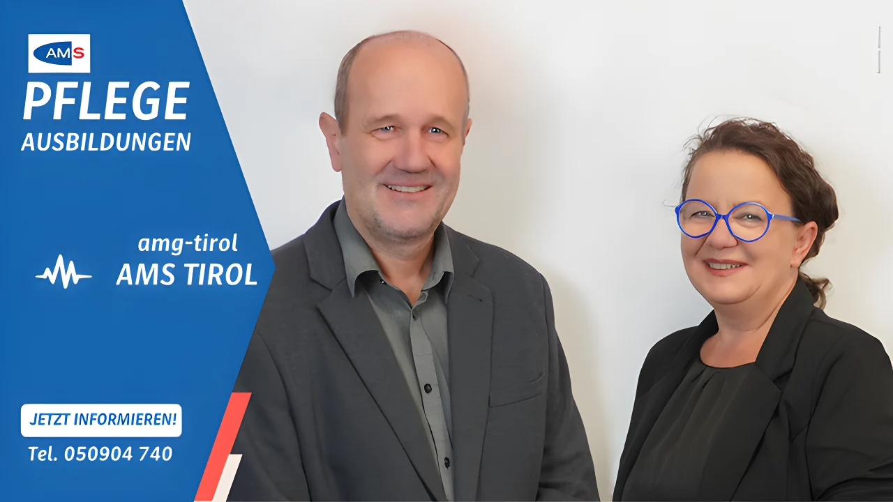 Christian Schaur und Beatrice Juen: „Dank der Pflegestiftung können Sie sich voll auf Ihre Ausbildung konzentrieren!“ | Foto: AMS TIROL