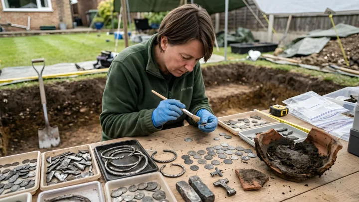 Silbermünzen und Fragmente aus dem Wikinger-Schatzfund in Rebild