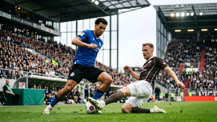 Vereinswappen von Arminia Bielefeld und dem FC St. Pauli
