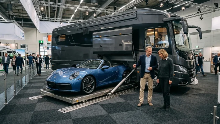 Luxus-Wohnmobil auf dem Caravan Salon in Düsseldorf