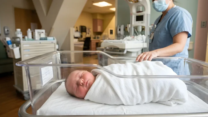 Neugeborenes Baby nach der Entbindung