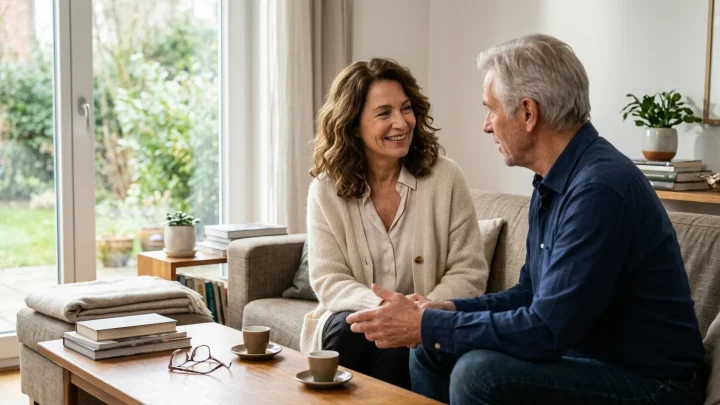 Barbara Wussow lächelt für die Kamera am Set