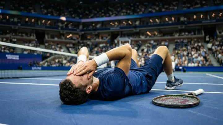 Dominic Thiem streckt die Trophäe nach seinem Triumph bei den US Open in die Höhe
