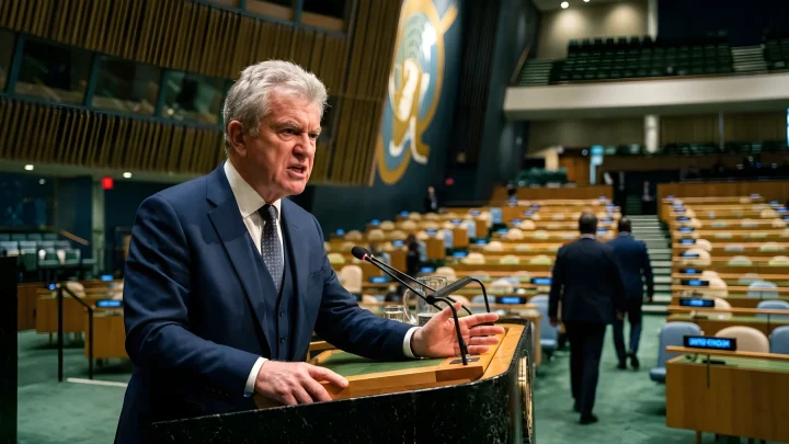 Israels Ministerpräsident Benjamin Netanjahu am Rednerpult der UN-Generalversammlung in New York