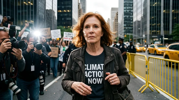 Susan Sarandon bei einer Demonstration in New York