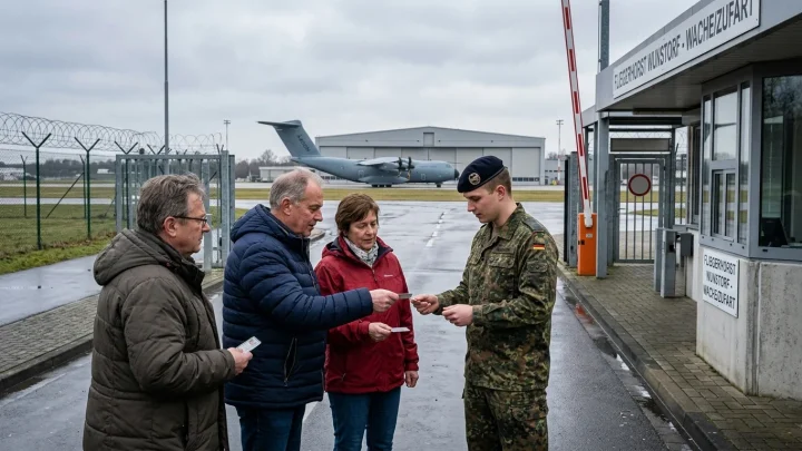 Militärisches Transportflugzeug A400M auf dem Rollfeld des Fliegerhorsts Wunstorf