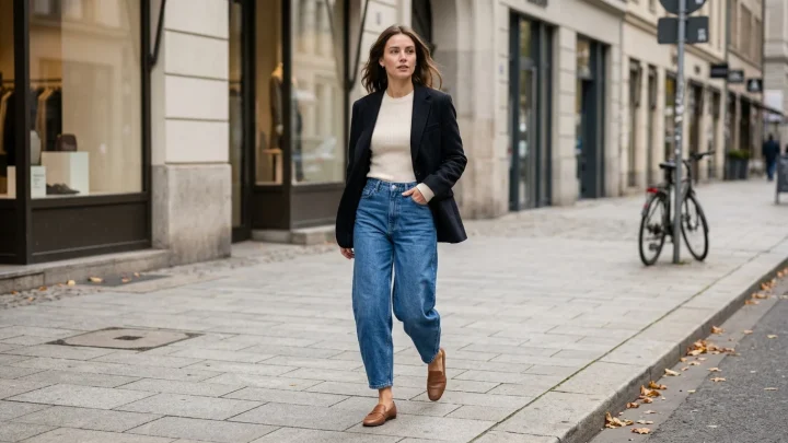 Blaue O-Jeans im Barrel-Cut von Bonprix