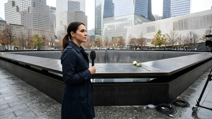 Gedenkstätte Ground Zero in New York während der offiziellen Zeremonie