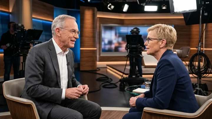 Symbolbild zu Fernsehstudio und Talkshow-Mikrofonen im deutschen Fernsehen
