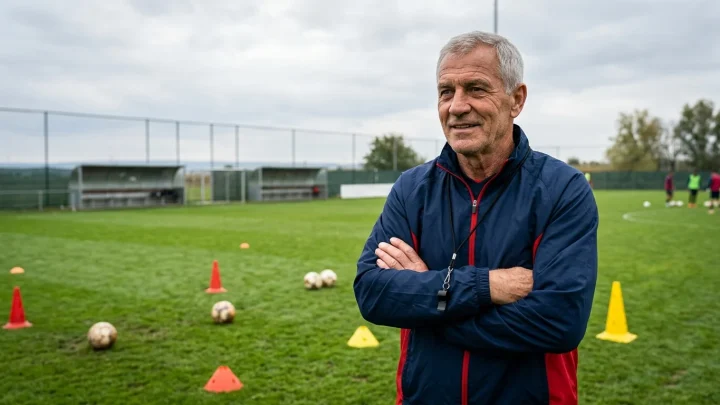Hermann Gerland am Spielfeldrand bei einer Trainingseinheit