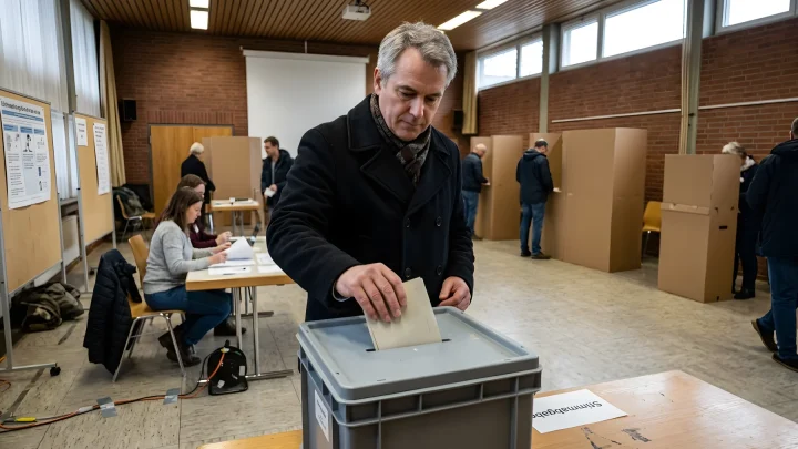 Wahllokal in Tangermünde bei einer Wahl in Sachsen-Anhalt