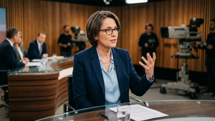 CDU-Bildungspolitikerin Karin Prien im Fernsehstudio