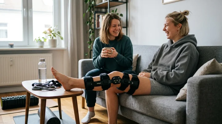 Lena Oberdorf im Trikot des FC Bayern München fokussiert auf dem Spielfeld