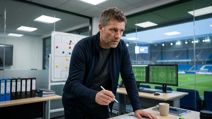 Fußballtrainer Marco Rose an der Seitenlinie während eines Bundesliga-Spiels