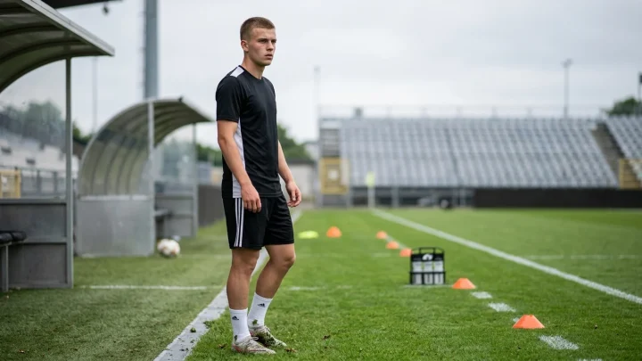 Maurice Krattenmacher im Trikot auf dem Spielfeld