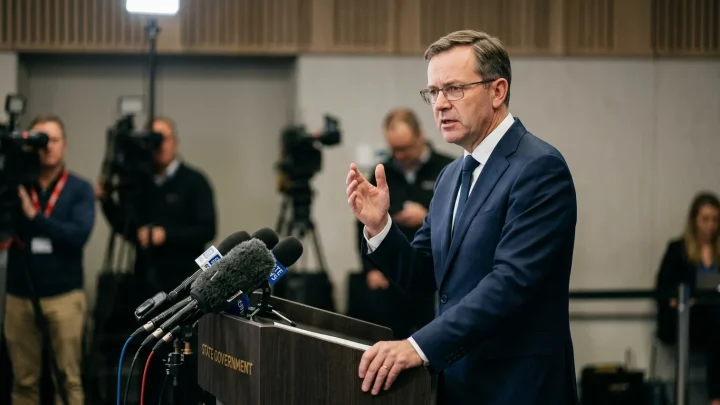 Sachsens Ministerpräsident Michael Kretschmer bei einer politischen Stellungnahme