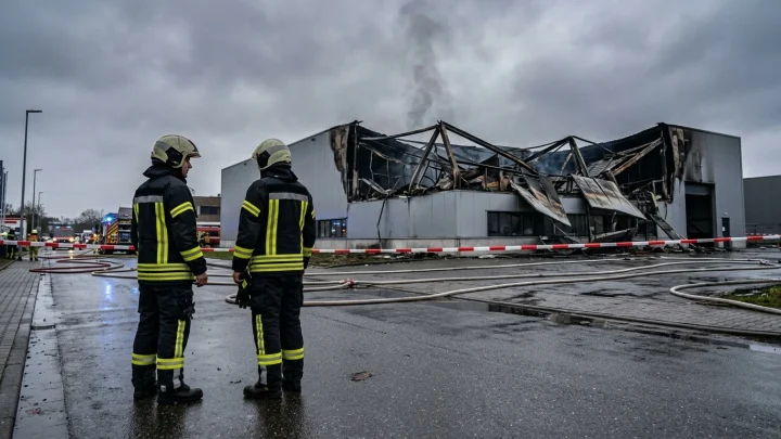 Brand an einer Würzburger Sporthalle