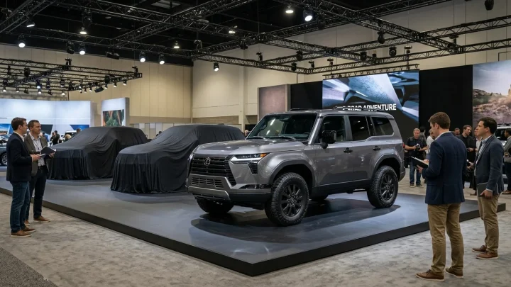 Frontansicht des neuen Mitsubishi Pajero Geländewagens