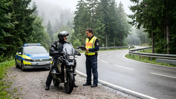Kurvige Passstraße durch dichte Nadelwälder im Schwarzwald