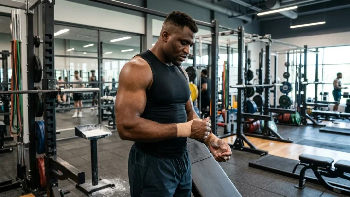 WWE-Superstar Oba Femi posiert kraftvoll im Ring
