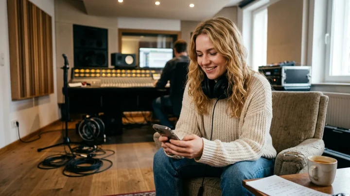Pia-Sophie bei einem Bühnenauftritt als Schlager-Sängerin