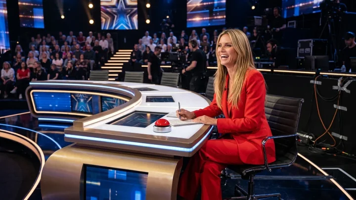 Heidi Klum bei einer TV-Aufzeichnung