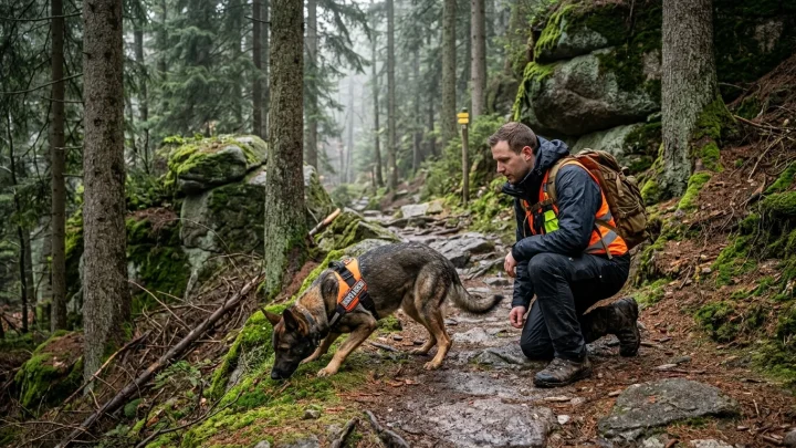 Wanderweg im dichten Schwarzwald nahe Todtmoos
