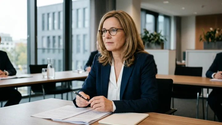 Porträt der deutschen Juristin und SPD-Politikerin Stefanie Hubig