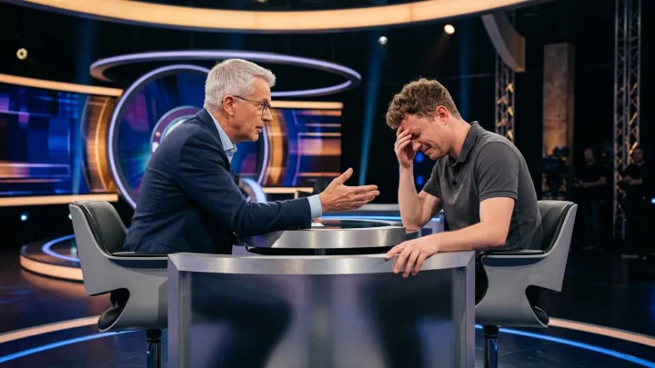 Wer wird Millionär Studio mit Quizfrage auf dem Bildschirm
