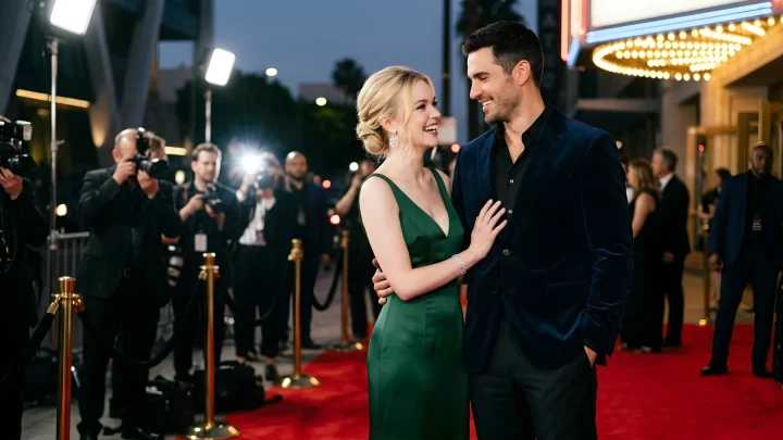 Lili Reinhart und Tom Bateman als Olive Smith und Adam Carlsen im Film The Love Hypothesis