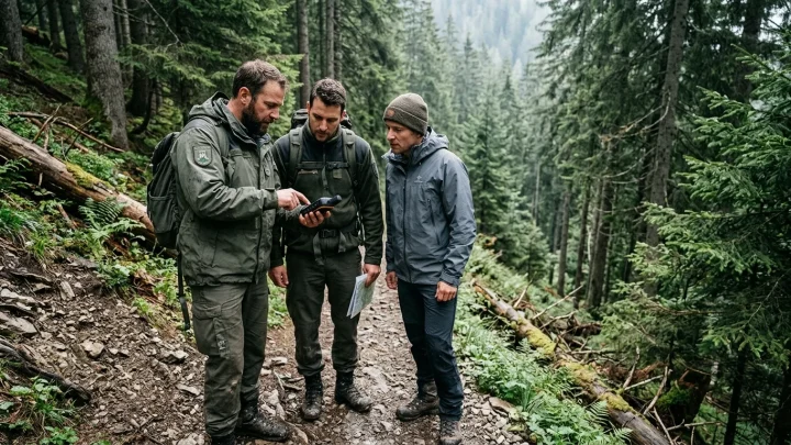 Dichter Wald an der Grenze zwischen Frankreich und der Schweiz