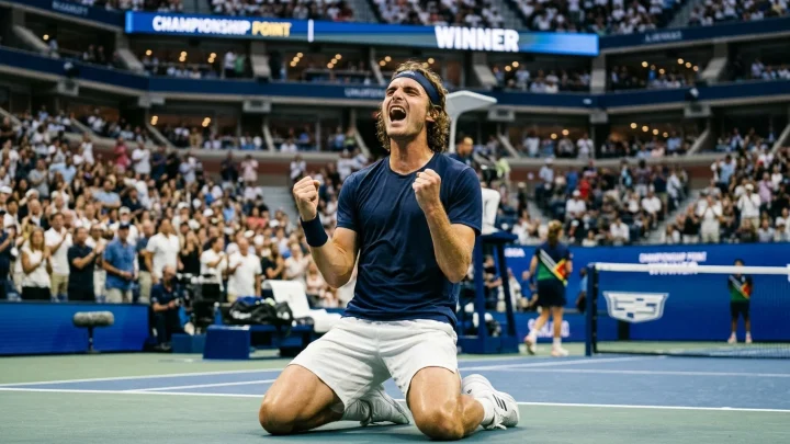 Alexander Zverev feiert den Titelgewinn bei den US Open