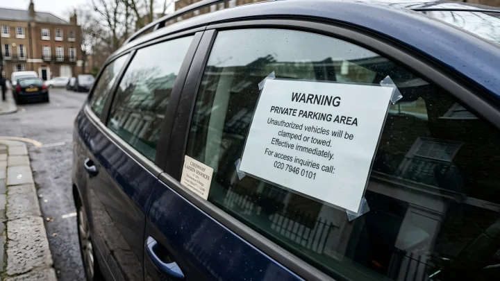 Auto des Zettelschreibers, Zettel im Fenster