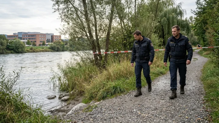 Polizeieinsatz am Ufer der Ager in Vöcklabruck