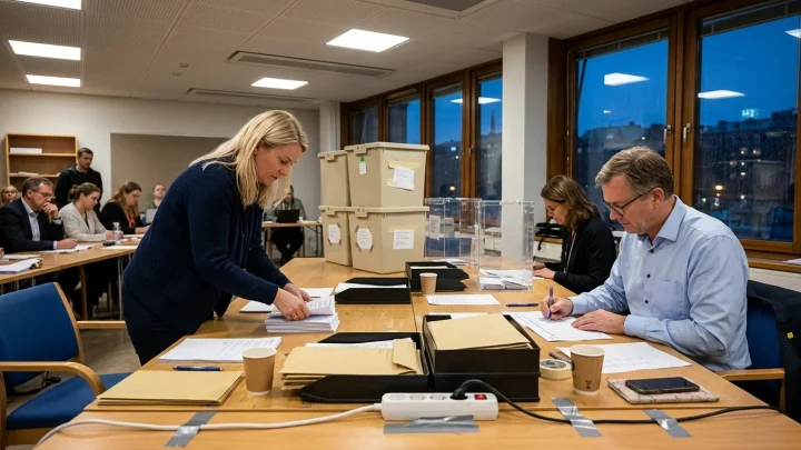 Stimmabgabe und Auszählung bei der schwedischen Parlamentswahl