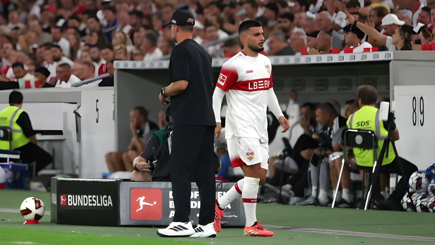 Deniz Undav wurde von Stuttgarts Trainer Sebeastian Hoeneß in der 70. Spielminute ausgewechselt. Beim 4:1-Sieg gegen den 1. FC Köln war er kein Faktor.