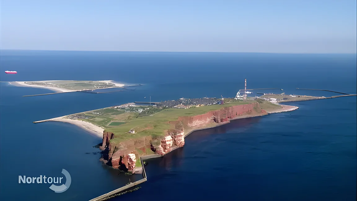 Die Insel Helgoland, eine Luftaufnahme.