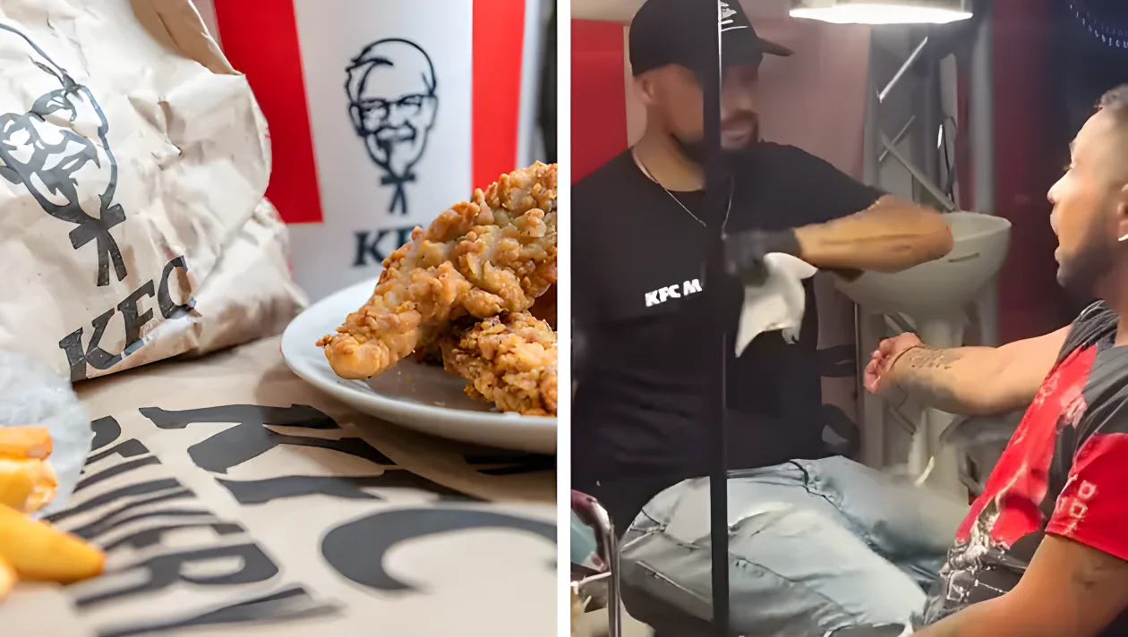 Gegen ein Tattoo bekommt man bei KFC in Italien Gratis-Hendl auf Lebenszeit.