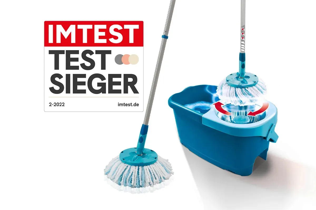 Leifheit Clean Twist Disc Mop Ergo mit Eimer und IMTEST Testsieger Siegel 02/22