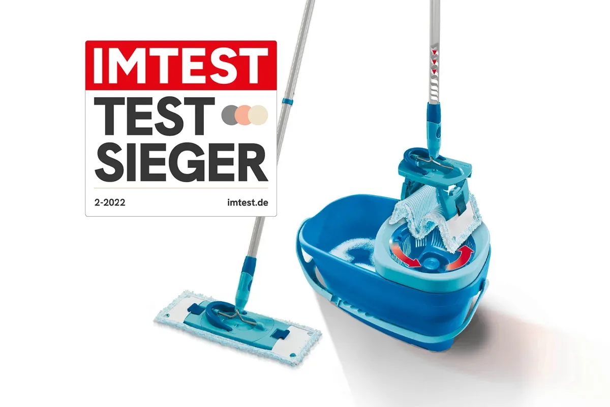 Leifheit Clean Twist M Ergo mit Eimer und IMTEST Testsieger Siegel 02/22