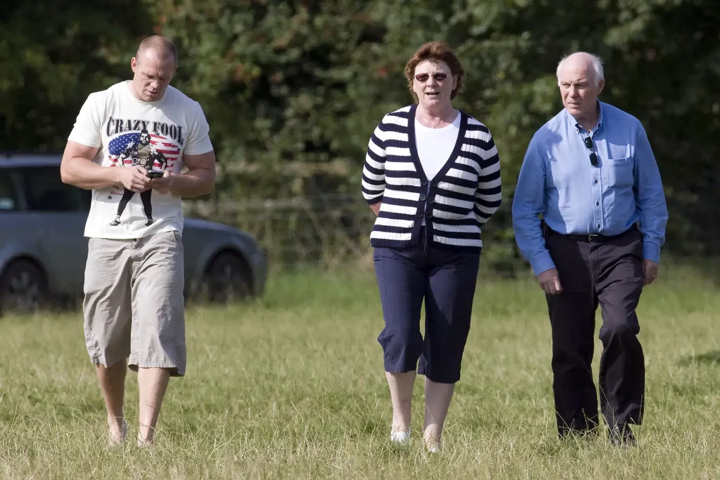Mike Tindall with his parents Phil and Linda.