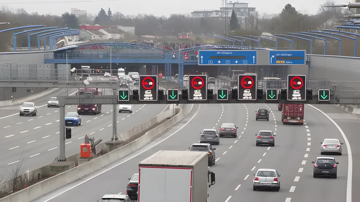 Verkehr vor dem Hamburger Elbtunnel.